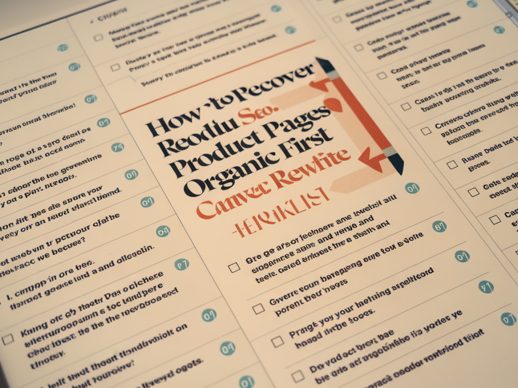 How to recover product pages losing organic traffic: a precise SEO triage and conversion-first rewrite checklist
